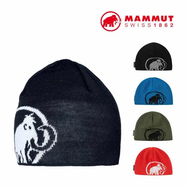 マムート　一度使用のみ　ニット帽　ビーニー　リバーシブル　ニット帽　ビーニー　7000円 MAMMUT（マムート） ニット帽 リバーシブル ロゴ ビーニー ( Mammut