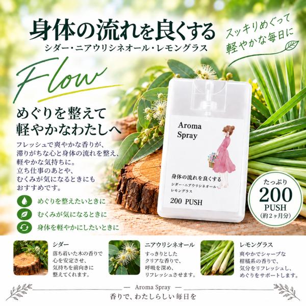 身体 流れ 良くする アロマスプレー 20ml ケモタイプ精油 オーガニック 天然100% 香りが選べる 送料無料 携帯用 除菌 ルームスプレー  日本製 リラックス 雑貨