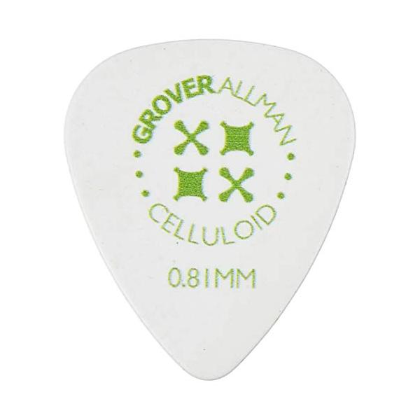 他サイト： Grover Allman 【グローバーオールマン】 ギターピック Celluloid, White, Standard, 0.81mm 10枚の商品画像