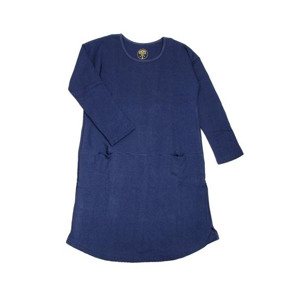 A HOPE HEMP �A�z�[�v�w���v DROP SHOULDER BAMBOO OP / INK BLUE �w���v�R�b�g�� �o���u�[ ���E���h�J�b�g �����s�[�X ���n