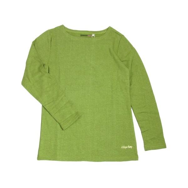 A HOPE HEMP �A�z�[�v�w���v BOAT NECK LIGHT SWEAT / HERB GREEN �w���v�R�b�g�� ���f�B�[�X �{�[�g�l�b�N ���C�g �X�E�F�b�g ���� T�V���c �J�b�g�\�[