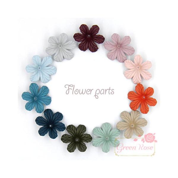 秋冬カラーのフラワーパーツ 6弁花 11色 10個 1808 パーツ YM1-0805