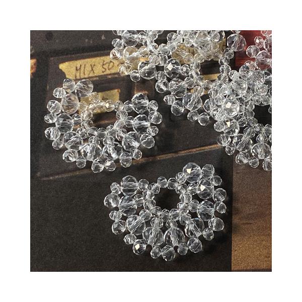 ■商品説明サイズ：【縦】約25mm【横】約32mm程度素材：ガラスカラー：画像をご参考ください数　量：2個※手作業のため形や大きさには個体差があります。※テグスの飛び出し、ゆがみ等も含まれます。