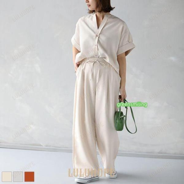 DETAIL                      麻のようなナチュラルな風合いが魅力的なリネンライクドロストワイドパンツ。 ハイウエストで落ち感のあるパンツはすらっとスタイルアップ。 ドロスト＆ウエストゴム付きで履き心地もストレスフリ...