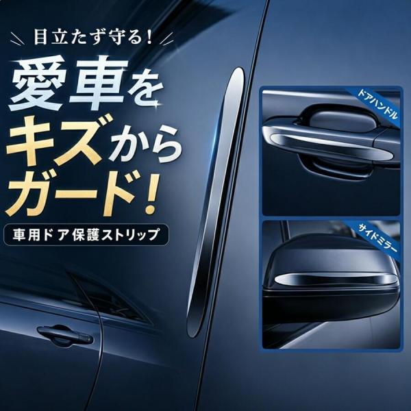 車用ドアガード ドアガードバンパー サイドドアガード バックミラーガード ドアハンドルガード ドアフレームプロテクター カー ドアトリム キズ防止 4個入り