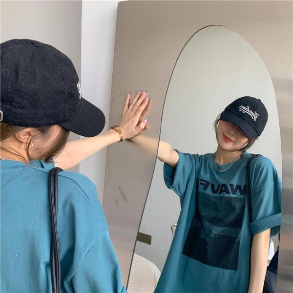 ロングtシャツ ビッグシルエットTシャツ レディース 韓国風プルオーバー 着やせビッグtシャツ半袖 ゆったり おしゃれカットソー 夏トップス グラフィック ロゴT