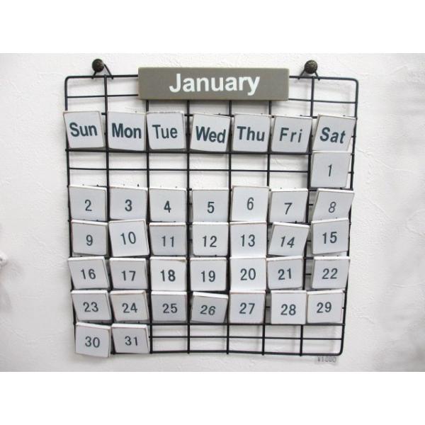 おしゃれ PRIMITIVE CALENDAR Sサイズ ワイヤー木製プレートカレンダー