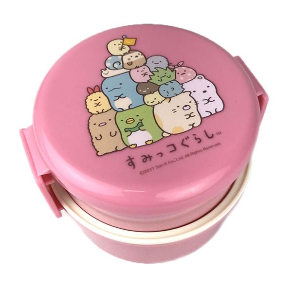 スケーター 丸型ランチボックス2段 すみっコぐらし スタンダード フォーク付き