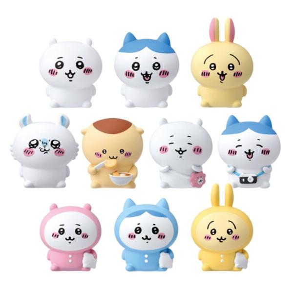 ちいかわ ソフビパペットマスコット (全10種入り1BOX) ちぃかわ/ハチワレ/うさぎ/モモンガ/くりまんじゅう先輩/パジャマ/雑貨/グッズ