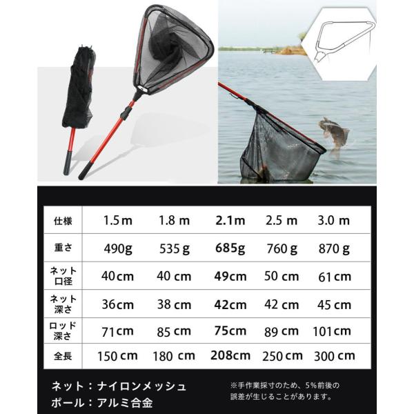 ランディングネット 玉網 渓流 大型 青物 タモ網 たも網 折りたたみ フィッシング 釣り シャフト 網 三角 伸縮 アルミ製 たも タモ 網 釣り具 1 5m 3 0m アウトドア 釣り 旅行用品