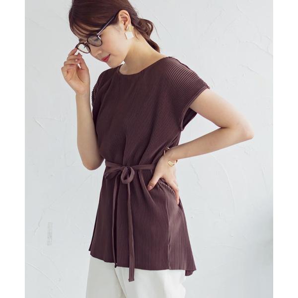 トップス レディース 半袖 プリーツ カットソー チュニック トップス レディース 半袖 プリーツ カットソー チュニック