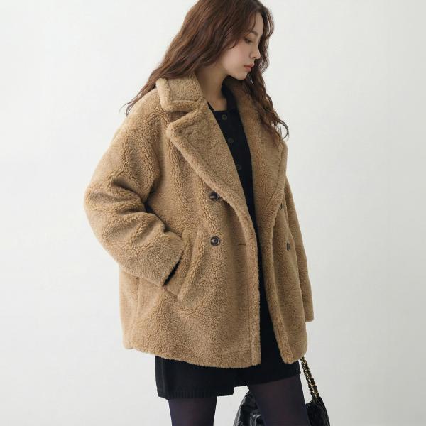 テディボア ミドルコート ボア コート レディース ボアジャケット