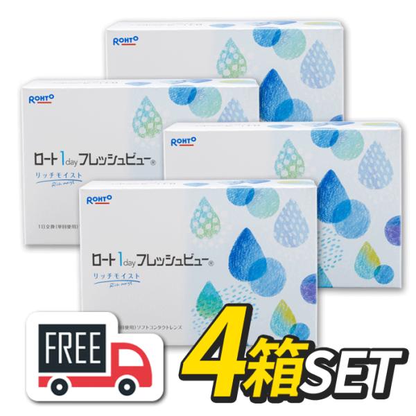 ロート ワンデーフレッシュビュー リッチモイスト 4箱（1箱90枚入）コンタクトレンズ 1日使い捨て 1day 送料無料