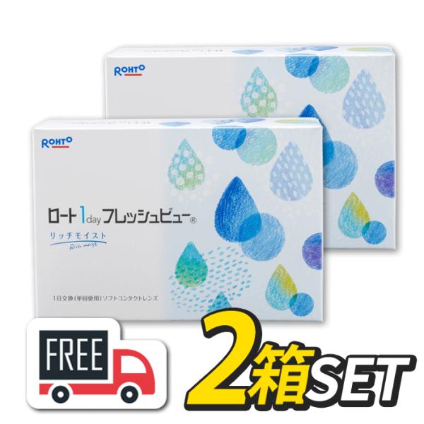 ロート ワンデーフレッシュビュー リッチモイスト 2箱（1箱90枚入）コンタクトレンズ 1日使い捨て 1day 送料無料
