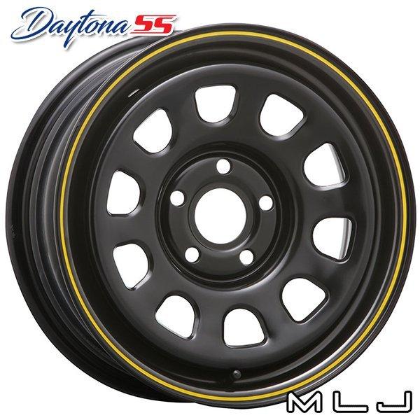 MLJ デイトナSS 15インチ 6.0J 5H108 +30 ブラック(イエローライン  