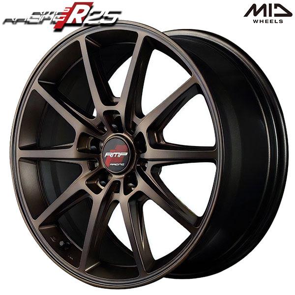 17インチ ホイール R-racing 114.3 7J +48 5穴 4本 ブロンズ