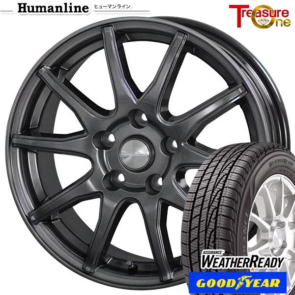 オールシーズンタイヤ ホイールセット 195/65R15インチ 5H114 ヒューマンライン S15 GM グッドイヤー ウェザーレディ