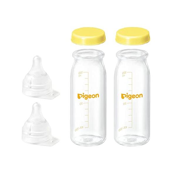 ピジョン 母乳実感 直付け 哺乳瓶100mlセット（一般新生児用) イエロー 2個セット