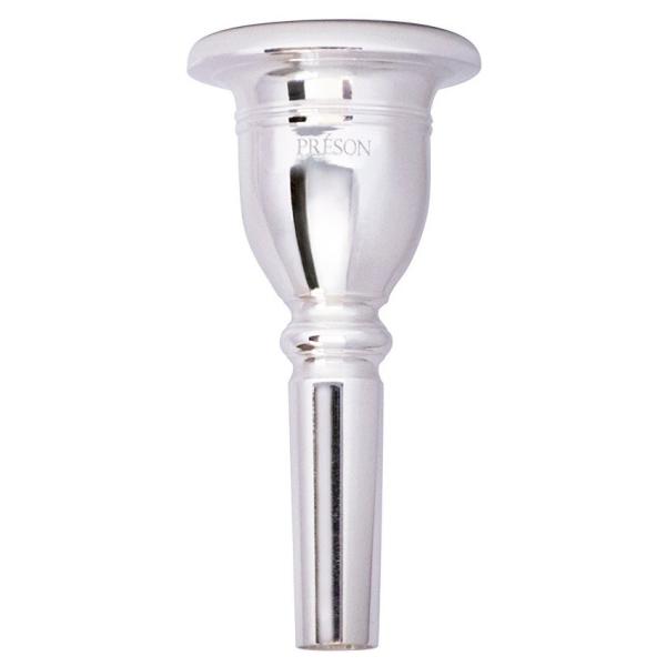 チューバ用マウスピース銀メッキ仕上げヘルバーグタイプヘルバーグモデル（典型的なVカップ）別名シカゴスタイルとも呼ばれるアメリカの伝統的なマウスピースです。柔らかくダークな音色を特徴とします。現在チューバマウスピースの最大勢力です。Vカップ ...