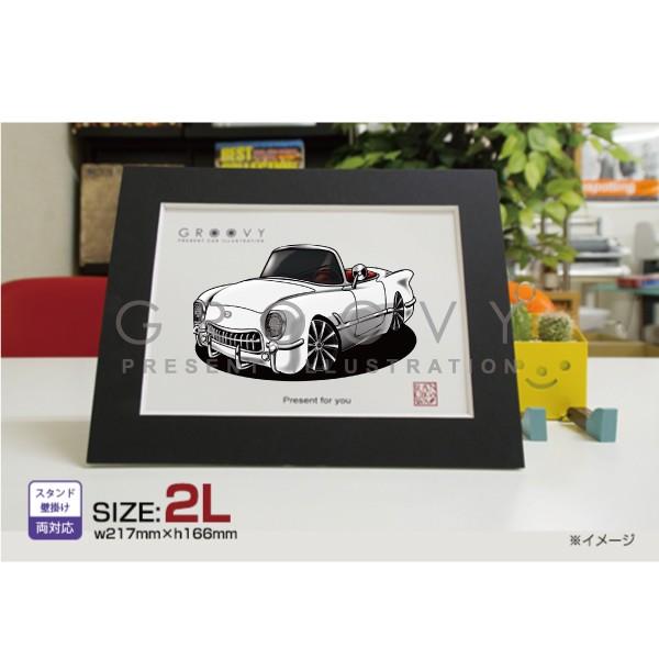 車好き プレゼント シボレー コルベット C1初代 車 イラスト 2L版 