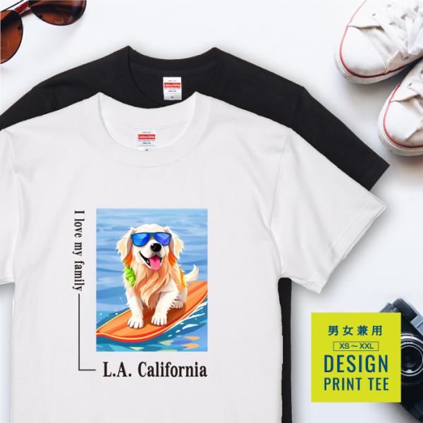 愛犬 Tシャツ 犬 ゴールデンレトリバー ライトゴールデン サーフィン