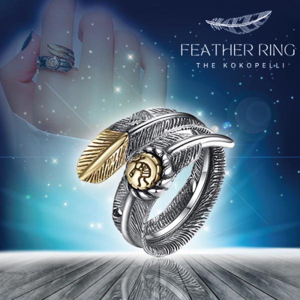 名称：KOKOPELLI Feather Ringサイズ：・サイズフリーですので11〜23号の間で自由に調整が可能です。メンズ レディース 対応 ユニセックス「恋人が欲しい」「結婚したい」「お金が欲しい」「成功したい」そんな願いを叶えてくれ...