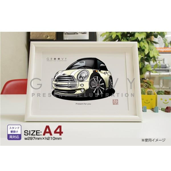 車好き プレゼント ミニ ミニクーパータイプ４ 車 イラスト 版高級フレーム グルービー Mini ステッカーも追加ok パーツ グッズ アクセサリー Min Coopertype4 車イラストの専門店 Groovy 通販 Yahoo ショッピング