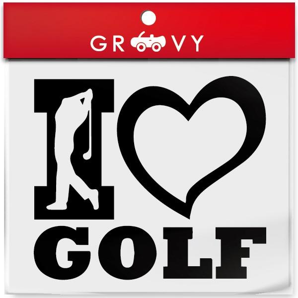 ゴルフ 好き ステッカー I Love Golf プロ アマ ゴルファーに大人気 車用 デカール シール Sticker 084 車イラストの専門店 Groovy 通販 Yahoo ショッピング