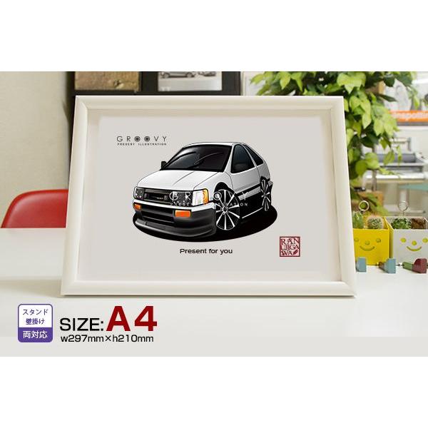 車好き プレゼント トヨタ レビンae86 車 イラスト 版高級フレーム グルービー Toyota Carolla ステッカーも追加ok パーツ グッズ アクセサリー Toy Carolla 車イラストの専門店 Groovy 通販 Yahoo ショッピング