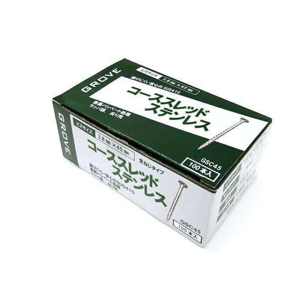 GROVE　ステンレスコーススレッド　SUS410　徳用箱　100本入×20箱　φ3.8mm×45mm