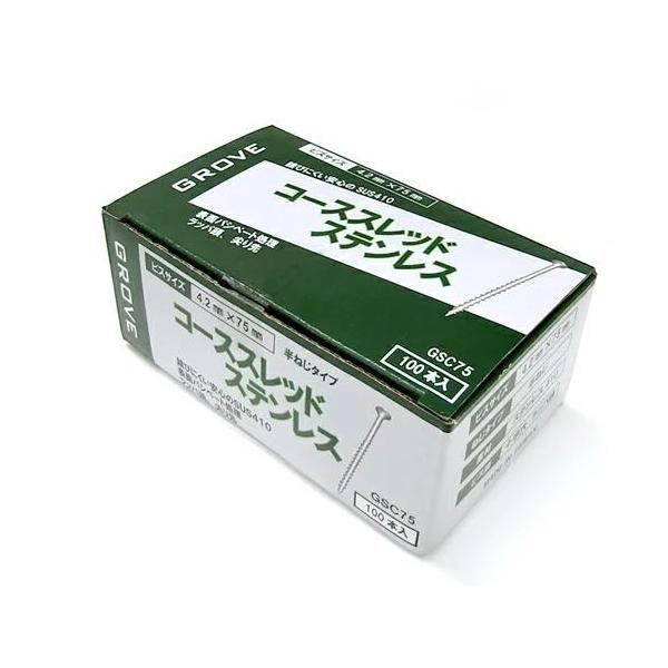 GROVE　ステンレスコーススレッド　SUS410　徳用箱　100本入×20箱　φ4.2mm×75mm