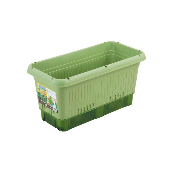 給水式で水分を安定供給できる菜園プランター。コロ（キャスター）付きで設置や移動が簡単。ミニトマト・トマト・キュウリ・ナス・ゴーヤなどつる物・果菜類におすすめ。サイズ：約 幅650×奥行320×高さ320mm、重量：約1400g、素材：プラス...