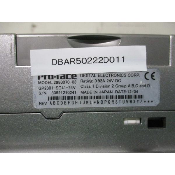 その他 Proface Model 2980070-03 GP2301-SC41-24V 中古 PRO-FACE 2980070-03 GP2301-SC41-24V タッチパネル表示器 通電OK