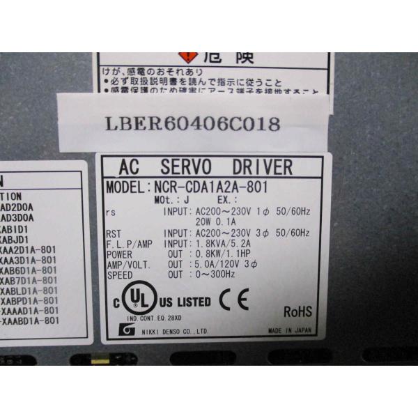 NIKKI DENSO NCR-DDC0A2A-801 サーボドライブ 動作保証 中古 NIKKI DENSO NCR-CDA1A2A-801 サーボ ドライバー