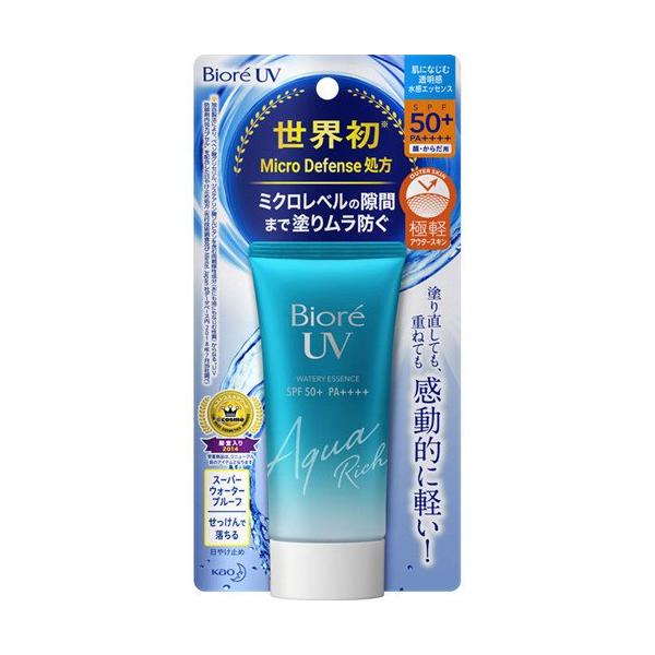 花王 ビオレＵＶ アクアリッチウォータリー エッセンス ５０ｇ SPF50+ / PA++++肌になじむ透明感水感エッセンス。SPF　50+PA++++ 顔・からだ用 極軽アウタースキン　世界初※Micro　Defense処方　まるで一枚の...