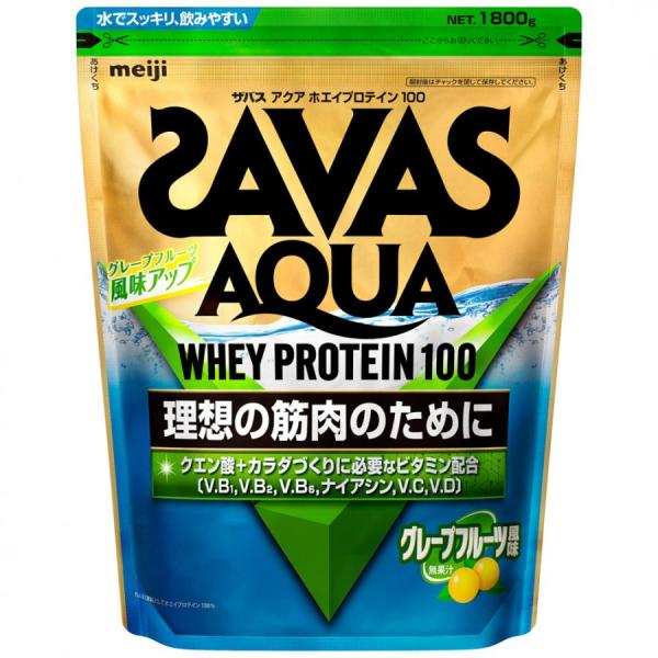 ザバス アクアホエイプロテイン100 グレープフルーツ風味 1800g SAVAS水でスッキリ飲めるクエン酸入りのプロテイン水分補給と同時にたんぱく質の摂取が可能吸収効率の高いホエイプロテインを使用運動後のリカバリーを支えるクエン酸を配合7...