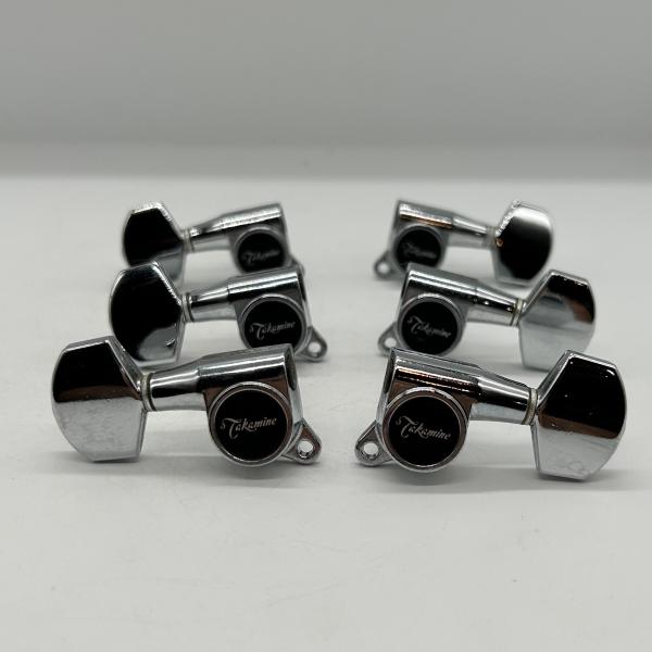 Takamine タカミネ 純正ペグ ギター用 ほぼ新品 GOTOH ゴトー Takamine ギター用 クローム タカミネ 片側3連ペグ ロトマチックペグ
