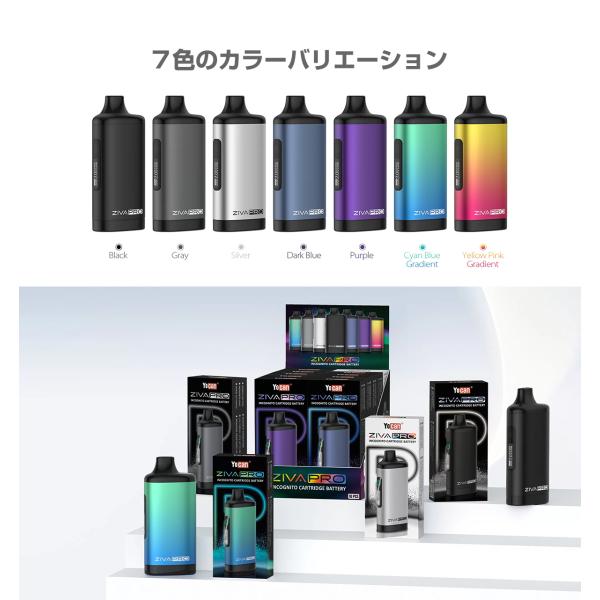 Yocan ZIVA Pro MOD 650mAh �J�[�g���b�W�����^ VV �o�b�e���[ 510�K�i �X���b�h ��d�� ���Z�x �{�� �o�b�e���[ �x�C�v �A�g�}�C�U�[ �J���i�r�m�C�h �t���K�� ���i�摜5