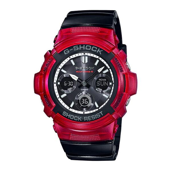 10年保証 セール価格 Casio G Shock カシオ Gショック Awg M100srb 4a 腕時計 メンズ キッズ 子供 レッ 防水 黒 ブラック 男の子 ソーラー アナデジ 電波 ソーラー電波時計