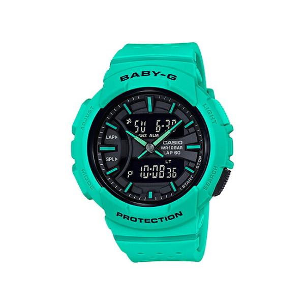 Casio Baby G カシオ ベビーg Bga 240 3ajf 送料無料お手入れ要らず 腕時計 レディース キッズ 子供 防水 女の子 グリーン 緑 ランニングウォッチ ブラック 黒 アナデジ