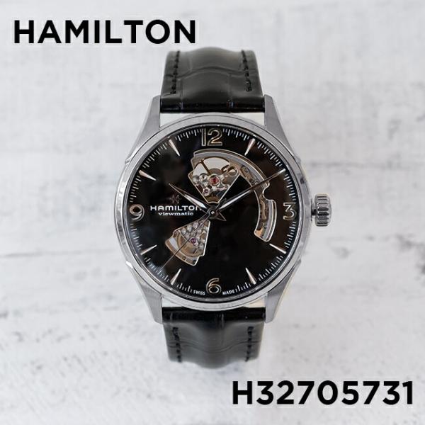 Hamilton ハミルトン ジャズマスター オープン ハート オート 42mm H 腕時計 メンズ アナログ ブラック 黒 シルバー レザー