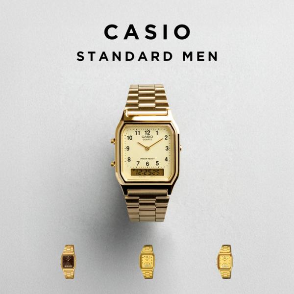 CASIO STANDARD MENS AQ-230G カシオ 腕時計 時計 ブランド メンズ レディース チープカシオ チプカシ アナデジ 角型 日本未発売 ギフト プレゼント