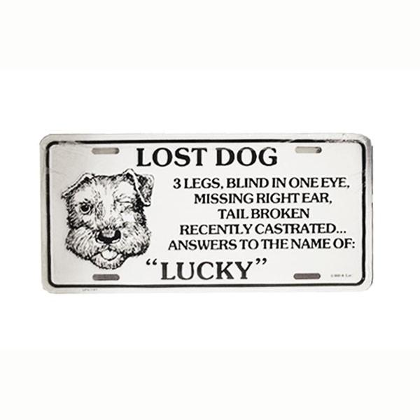 サインボード 看板 迷子犬 ロストドッグ ラッキー LOST DOG