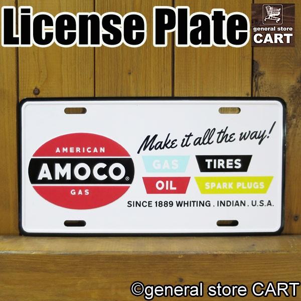 AMOCO看板 アメリカ企業系 サインプレート 看板 AMOCO アモコ アメリカンオイル ホワイトエンボス