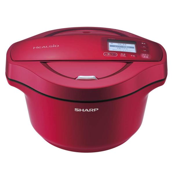 シャープ ヘルシオ ホットクック 2.4L無水鍋 レッド KN-HW24C-R シャープ ヘルシオ ホットクック 電気 調理 無水 鍋 2.4L(2~6人用