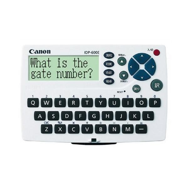 （中古品）CANON ポケット辞書 IDP-600E商品写真はサンプル写真となっております。写真の商品が届くわけでは御座いません。用途機能として最低限の付属品はお送りいたしますが取扱説明書、リモコン等含まれていない場合もございます。＊写真に...