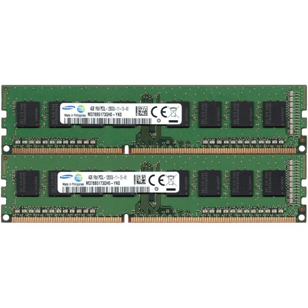 （中古品）低電圧 PC3L-12800U (DDR3L-1600) 4GB x 2枚組 合計8GB (1Rx8) の2枚組 240ピン DIMM デス商品写真はサンプル写真となっております。写真の商品が届くわけでは御座いません。用途機能とし...