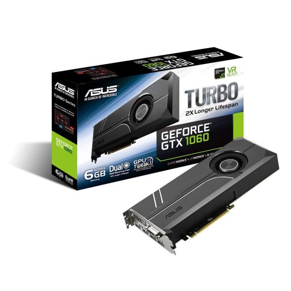 （中古品）ASUS NVIDIA GeForce GTX1060搭載ビデオカード メモリ6GB TURBO-GTX1060-6G商品写真はサンプル写真となっております。写真の商品が届くわけでは御座いません。用途機能として最低限の付属品はお送...