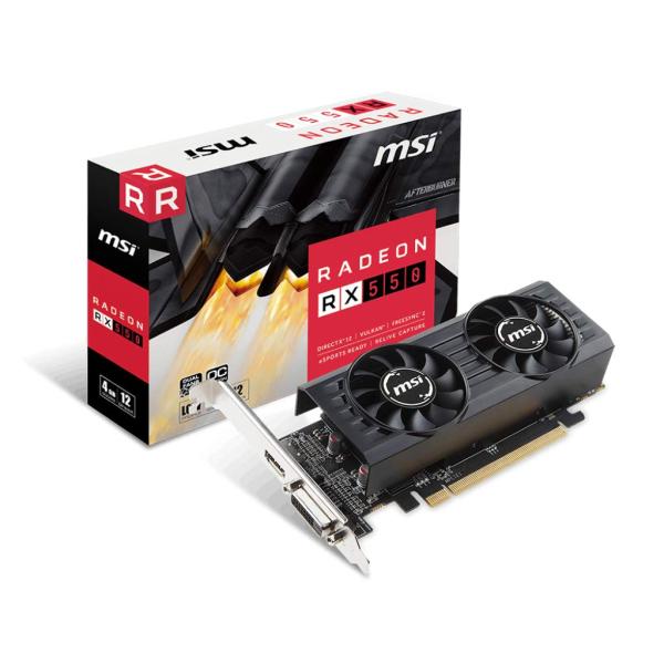 （中古品）MSI AMD RX550 搭載 ロープロファイル対応グラフィックカード Radeon RX 550 4GT LP OC 商品写真はサンプル写真となっております。写真の商品が届くわけでは御座いません。用途機能として最低限の付属品は...