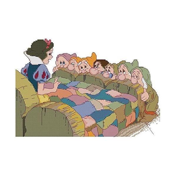 戸塚刺繍　タペストリー　白雪姫と7人の小人　白雪姫　ハンドメイド クロスステッチ 刺繍キット 白雪姫と7人の小人 寝室 : GAMBARU